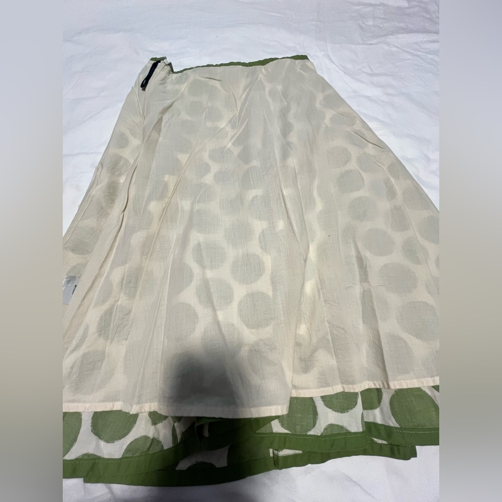 BODEN Women’s Green & Cream Polka Dot A- Line Retro Style Midi Skirt Size 8L - Picture 13 of 13